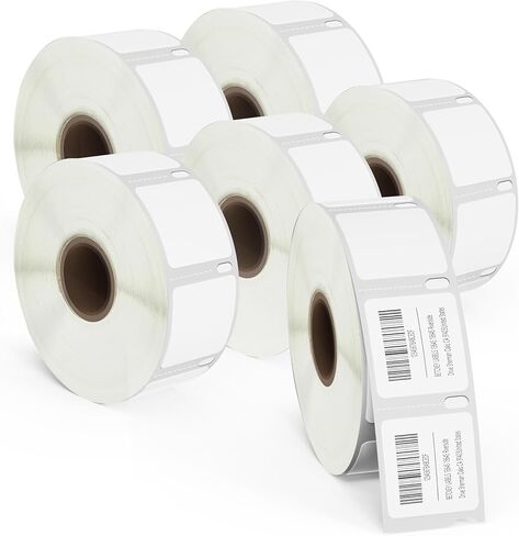 BETCKEY - Removable Film Label Replacement for DYMO 30332 (1" x 1"), Durable Waterproof Square QR code's Square Label, Compatible with DYMO 450, 4XL & Zebra Printers [6 Rolls, 4500 Labels] in Saudi Arabia