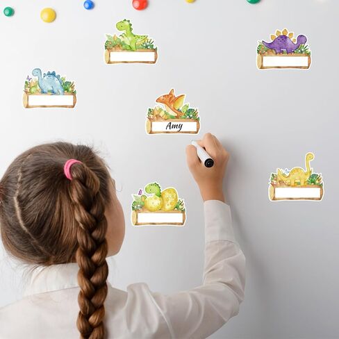Whaline 180 Pcs Dinosaur Name Tags Name Labels Watercolor Dinosaur Self Adhesive Gift Tag Stickers for School Classroom Office Students Teacher Party Decoration Supplies in Saudi Arabia