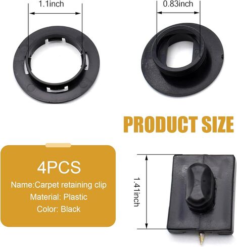 4PCS Car Carpet Fixing Clips, Double Layer Plastic Floor Mat Fastener Clip; Anti-Slip Auto Floor Mat Clips, Twist Lock Hook Car Carpet Fasteners, Universal for Most Cars Trucks SUVs in Kuwait