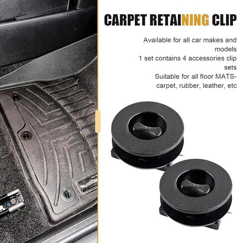 4PCS Car Carpet Fixing Clips, Double Layer Plastic Floor Mat Fastener Clip; Anti-Slip Auto Floor Mat Clips, Twist Lock Hook Car Carpet Fasteners, Universal for Most Cars Trucks SUVs in Kuwait
