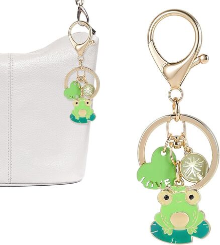 Grevosea Cute Keychain Frog Keychain Decor Kawaii Keychains for Backpacks Bags Purse Phone Car Key Ring Accessories Gifts for Men Women (Alloy) in Saudi Arabia