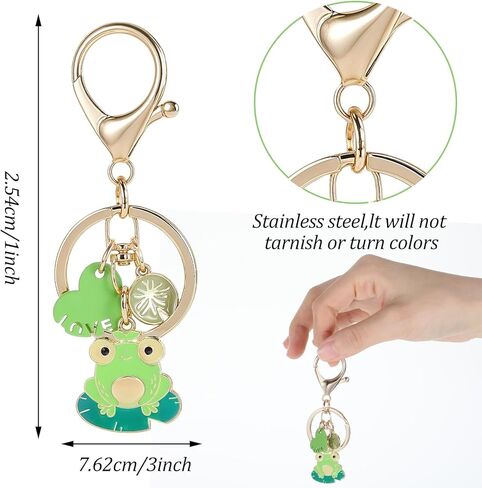 Grevosea Cute Keychain Frog Keychain Decor Kawaii Keychains for Backpacks Bags Purse Phone Car Key Ring Accessories Gifts for Men Women (Alloy) in Saudi Arabia
