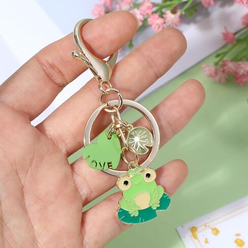 Grevosea Cute Keychain Frog Keychain Decor Kawaii Keychains for Backpacks Bags Purse Phone Car Key Ring Accessories Gifts for Men Women (Alloy) in Saudi Arabia