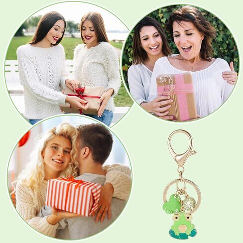Grevosea Cute Keychain Frog Keychain Decor Kawaii Keychains for Backpacks Bags Purse Phone Car Key Ring Accessories Gifts for Men Women (Alloy) in Saudi Arabia
