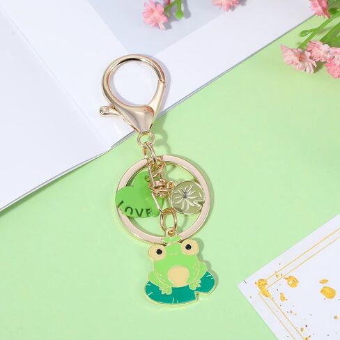 Grevosea Cute Keychain Frog Keychain Decor Kawaii Keychains for Backpacks Bags Purse Phone Car Key Ring Accessories Gifts for Men Women (Alloy) in Saudi Arabia