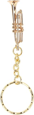 Tyenaza Trumpet Charm، سلاسل المفاتيح البوق الموسيقى سحر المفاتيح قلادة مع حلقة رئيسية للنساء محفظة حقائب اليد هدية الديكور، 3.5 × 1.2 × 1.2 بوصة in Saudi Arabia