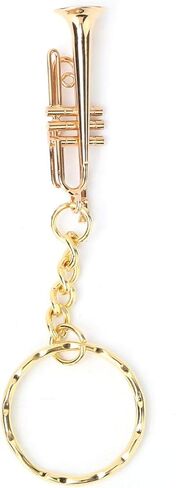 Tyenaza Trumpet Charm، سلاسل المفاتيح البوق الموسيقى سحر المفاتيح قلادة مع حلقة رئيسية للنساء محفظة حقائب اليد هدية الديكور، 3.5 × 1.2 × 1.2 بوصة in Saudi Arabia