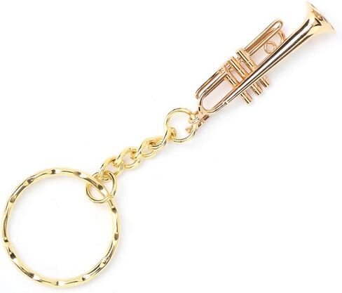 Tyenaza Trumpet Charm، سلاسل المفاتيح البوق الموسيقى سحر المفاتيح قلادة مع حلقة رئيسية للنساء محفظة حقائب اليد هدية الديكور، 3.5 × 1.2 × 1.2 بوصة in Saudi Arabia