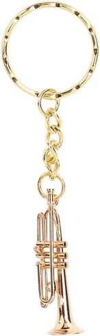 Tyenaza Trumpet Charm، سلاسل المفاتيح البوق الموسيقى سحر المفاتيح قلادة مع حلقة رئيسية للنساء محفظة حقائب اليد هدية الديكور، 3.5 × 1.2 × 1.2 بوصة in Saudi Arabia