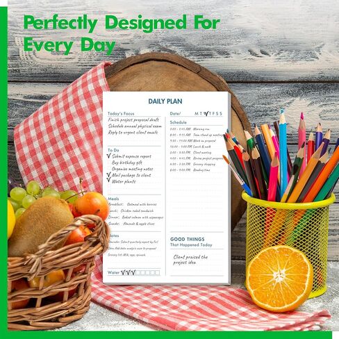 2 Pack Magnetic Planner Pad, What’s for Dinner & Daily Plan, Tear-off Weekly Meal Planning Grocery List Notepad, Family Dinner Menu Shopping List for Fridge, Whiteboard, 52 Sheets per Pad in Saudi Arabia