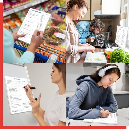 2 Pack Magnetic Planner Pad, What’s for Dinner & Daily Plan, Tear-off Weekly Meal Planning Grocery List Notepad, Family Dinner Menu Shopping List for Fridge, Whiteboard, 52 Sheets per Pad in Saudi Arabia