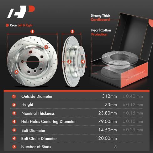 A-Premium Front and Rear Drilled and Slotted Disc Brake Rotors + Ceramic Pads Kit Compatible with Select BMW Models - 320i xDrive, 328d, 328d xDrive, 328i GT xDrive, 330i, 428i Gran Coupe, 12-PC Set in Saudi Arabia