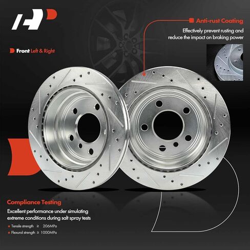 A-Premium Front and Rear Drilled and Slotted Disc Brake Rotors + Ceramic Pads Kit Compatible with Select BMW Models - 320i xDrive, 328d, 328d xDrive, 328i GT xDrive, 330i, 428i Gran Coupe, 12-PC Set in Saudi Arabia