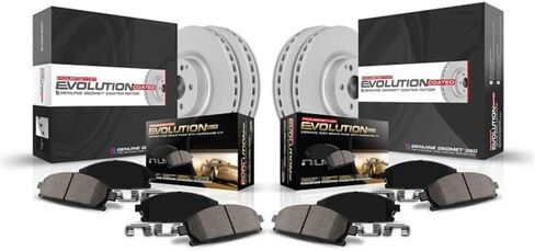 Power Stop CRK5816 Coated Brake Rotor and Ceramic Brake Pads- Front & Rear For Honda Accord Crosstour 2011, Honda Crosstour 2012-2015 [Model Specific] in Saudi Arabia