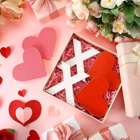 Wenqik 6 Pieces Valentines Day Decor Glitter Heart Shaped Lips Wooden Signs Valentine's Day Table Decor Heart Centerpieces Pink Red White Hearts and Lips for Wedding Anniversary Home in Kuwait