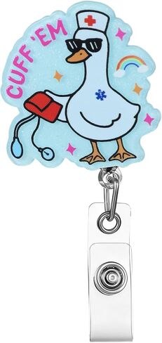 Cute Nurse Badge Reel Funny Goose Badge Holder Medical Retractable Reel ID Card Clip Rotatable Name Tag Alligator Clip for Nursing Student Doctor Teacher Medical Assistant in Saudi Arabia