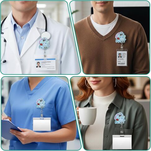 Cute Nurse Badge Reel Funny Goose Badge Holder Medical Retractable Reel ID Card Clip Rotatable Name Tag Alligator Clip for Nursing Student Doctor Teacher Medical Assistant in Saudi Arabia