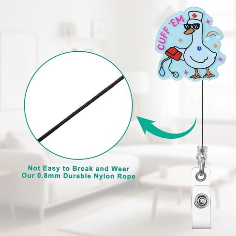 Cute Nurse Badge Reel Funny Goose Badge Holder Medical Retractable Reel ID Card Clip Rotatable Name Tag Alligator Clip for Nursing Student Doctor Teacher Medical Assistant in Saudi Arabia