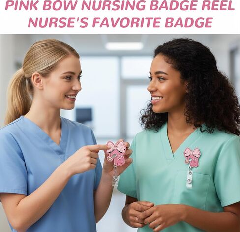 Funny Nurse in Progress Badge Reel - 3Pcs Motivational Work Badge Holder with Retractable Clip,Pediatric Badge Buddy, RN LPN CNA Nursing Student Medical Worker Teacher ID Name Badge Clip (Pink) in Saudi Arabia