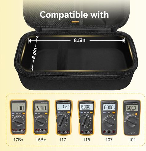 sarlar Case for Fluke 17B+/15B+/117/107/115/116/101/179/106 Digital Multimeter and Accessories, Premium EVA Hard Shell Carrying Case with Mesh Pocket for 87V/88V Fluke Multimeter and More in Saudi Arabia