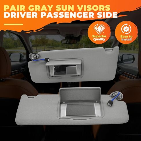 Pair Sun Visors Driver&Passenger Side Compatible with Pilot 2016-2022 Ridgeline 2018-2020 Left Right Gray 83280-TG7-A12ZB 83230-TG7-A12ZB in Saudi Arabia