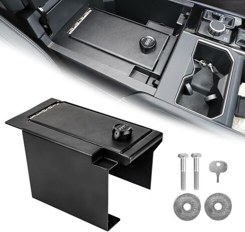 3mirrors Center Console Safe Gun Safe Box with Springs Hinge Compatible with Toyota Tundra 2022-2026 & Sequoia 2023-2026 in Saudi Arabia