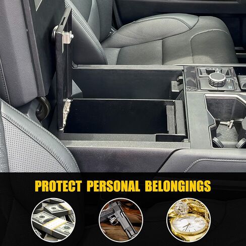 3mirrors Center Console Safe Gun Safe Box with Springs Hinge Compatible with Toyota Tundra 2022-2026 & Sequoia 2023-2026 in Saudi Arabia
