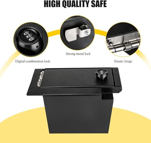 3mirrors Center Console Safe Gun Safe Box with Springs Hinge Compatible with Toyota Tundra 2022-2026 & Sequoia 2023-2026 in Saudi Arabia