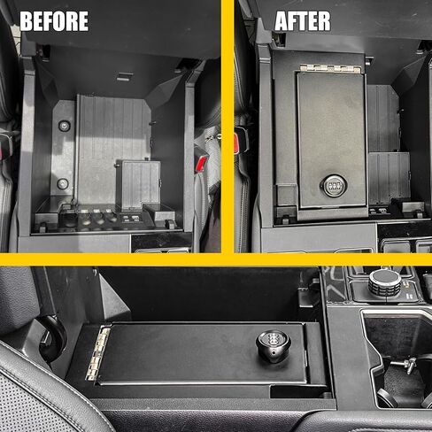 3mirrors Center Console Safe Gun Safe Box with Springs Hinge Compatible with Toyota Tundra 2022-2026 & Sequoia 2023-2026 in Saudi Arabia