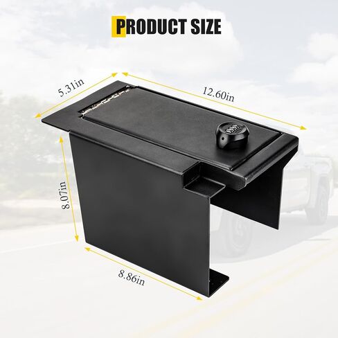 3mirrors Center Console Safe Gun Safe Box with Springs Hinge Compatible with Toyota Tundra 2022-2026 & Sequoia 2023-2026 in Saudi Arabia