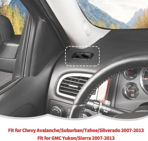 RT-TCZ Center Console Side Air Vent Cover Trim Decoration Interior Accessories for Chevy Avalanche/Suburban/Tahoe 2007-2013,for GMC Yukon/Sierra 2007-2013 (Black Carbon Fiber) in Saudi Arabia
