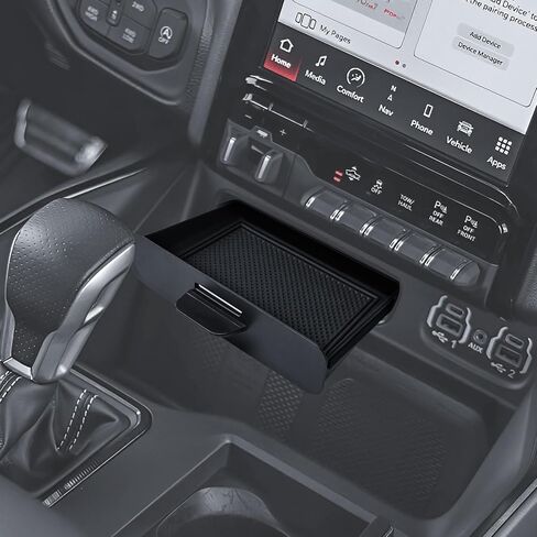 RUNROAD Center Console Organizer Tray Compatible with 2019-2024 2025 2026 Dodge Ram 1500 2500 3500 Accessories, Armrest Drawer Tray Console For Ram 1500 2500 3500 Hidden Drawer, Cubby Models Only in Saudi Arabia