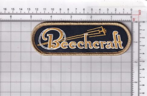 Beechcraft Coveralls Retro Factory Patch, 5 in, Embroidered, Hook and Loop, Officially Licensed in Kuwait