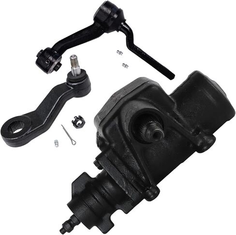 Detroit Axle - 3pc Gear Box Kit for 1997-2002 Mercury Grand Marquis Ford Crown Victoria Lincoln Town Car, Power Steering Gear Box, Front Steering Idler Arm, Pitman Arm 1998 1999 2000 2001 Replacement in Saudi Arabia