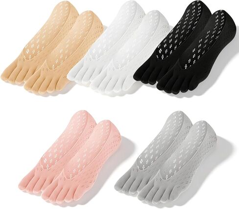 5 Pairs Ortho Toe Compression Socks, Bunion Toe Alignment Relief Socks Toe Yoga Sock Toe Sock for Women No Show Low Cut Five Finger Sock for Women & Men in Kuwait