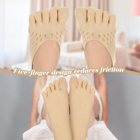 5 Pairs Ortho Toe Compression Socks, Bunion Toe Alignment Relief Socks Toe Yoga Sock Toe Sock for Women No Show Low Cut Five Finger Sock for Women & Men in Kuwait