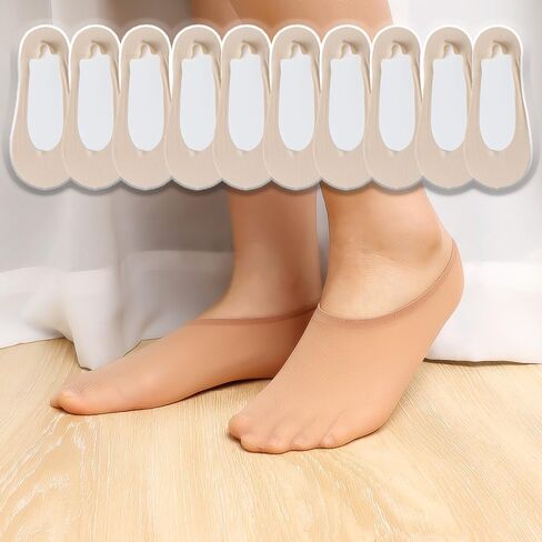10 Pairs No Show Cotton Socks Womens Invisible Liner, Non Slip & Low Cut, Casual And Formal Wear, Soft & Stretchable 36-43 in Saudi Arabia