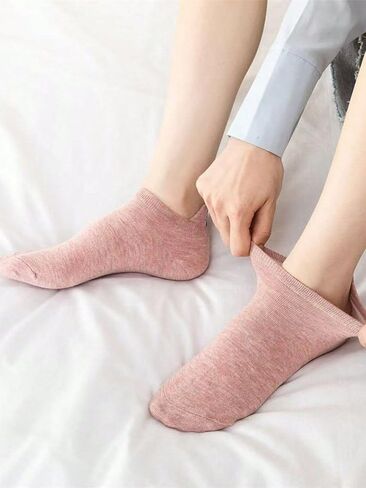 10 Pairs of Embroidered Ankle Socks with Butterfly Design - Breathable, Sweat Absorbent, Simple and Comfortable Low-cut Socks, Machine Washable, Cute Sock in Saudi Arabia