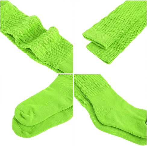 Yolev Slouch Socks for Women,80s 90s Knee High Scrunch Socks, Extra Long Soft Leg Warmers,Glow in the Dark Party Accessories in Saudi Arabia