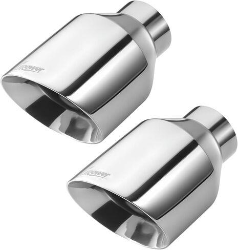Upower 2.5" inlet Universal Diesel Exhaust Tip 4.5" Outlet 7" Long Polished Stainless Steel Exhaust Tailpipe Weld-On Double Wall Slant Cut Tail Pipe (2PCS) in Saudi Arabia