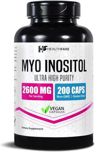 Myo Inositol 2600mg | 200 Capsules | Ultra Strength | Healthy Ovarian Support for Women | Vitamin B8 | Made in The USA in Kuwait
