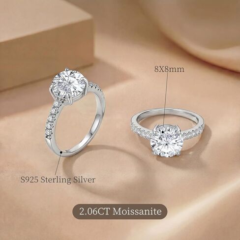 Moissanite Eternity Wedding Band for Women, 2.06Ct D Color VVS1 S925 Sterling Silver Band Rings, Moissanite Jewelry for Travel Engagement Wedding Promise Anniversary (Size 6-8) in Saudi Arabia