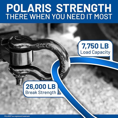 وصلة استقبال POLARIS - تكبل على شكل حرف D، سعة تحميل 7,750 رطل، قوة كسر 26,000 رطل مع دبوس لولبي آمن، يمكن تركيبها على وصلات استقبال 2 بوصة، ملحقات السحب للشاحنات وسيارات الجيب وSxS وأجهزة UTV والمزيد in Saudi Arabia