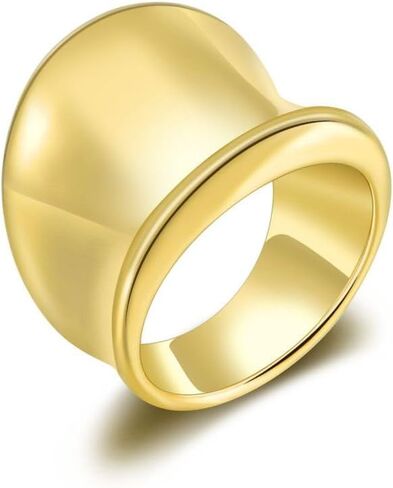 CANDYFANCY Chunky Gold Rings For Women Wide Statement Band Rings Fashion Minimalist Thick Thumb Index Finger Ring in Kuwait