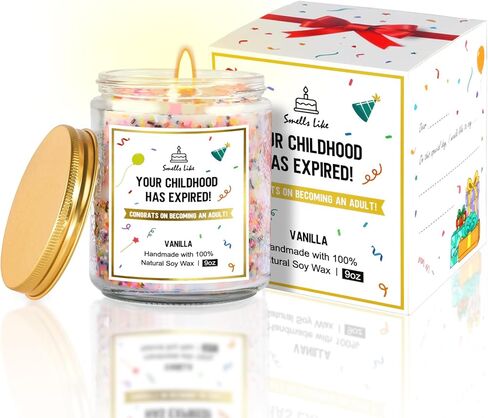18th Birthday Gifts for Girls Boys, Happy Birthday Candles - Natural Soy Wax Scented Candle with Vanilla, 18th Birthday Decorations Gifts for Daughter, Friends, Sister, Niece, Son, 9oz in Kuwait