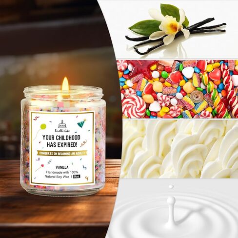18th Birthday Gifts for Girls Boys, Happy Birthday Candles - Natural Soy Wax Scented Candle with Vanilla, 18th Birthday Decorations Gifts for Daughter, Friends, Sister, Niece, Son, 9oz in Kuwait