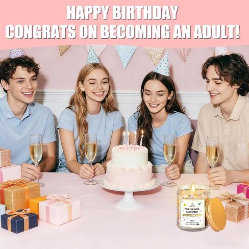 18th Birthday Gifts for Girls Boys, Happy Birthday Candles - Natural Soy Wax Scented Candle with Vanilla, 18th Birthday Decorations Gifts for Daughter, Friends, Sister, Niece, Son, 9oz in Kuwait