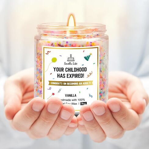 18th Birthday Gifts for Girls Boys, Happy Birthday Candles - Natural Soy Wax Scented Candle with Vanilla, 18th Birthday Decorations Gifts for Daughter, Friends, Sister, Niece, Son, 9oz in Kuwait