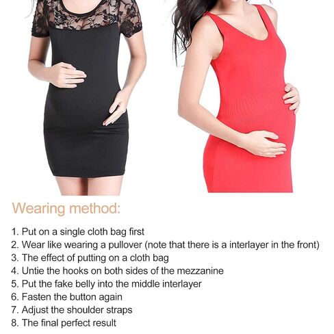 Pregnancy Cosplay Props, 2-4 months/4-5 Month Fake Pregnancy Belly Silicone Artificial Pregnant Tummy Photography Props with Straps(2-4 Months) in Kuwait
