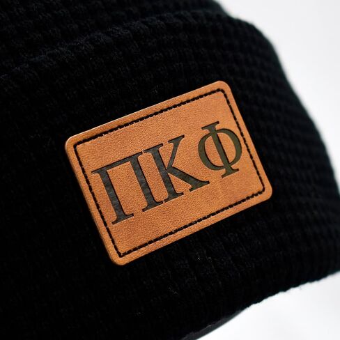 Pi Kappa Phi Hat - Fraternity Beanie Hat, Black Winter Hat with Greek Letters Patch, Pi Kappa Phi Gifts for Men in Saudi Arabia